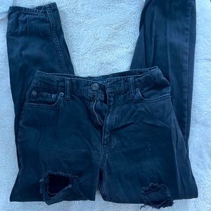 Black somewhat baggy jeans